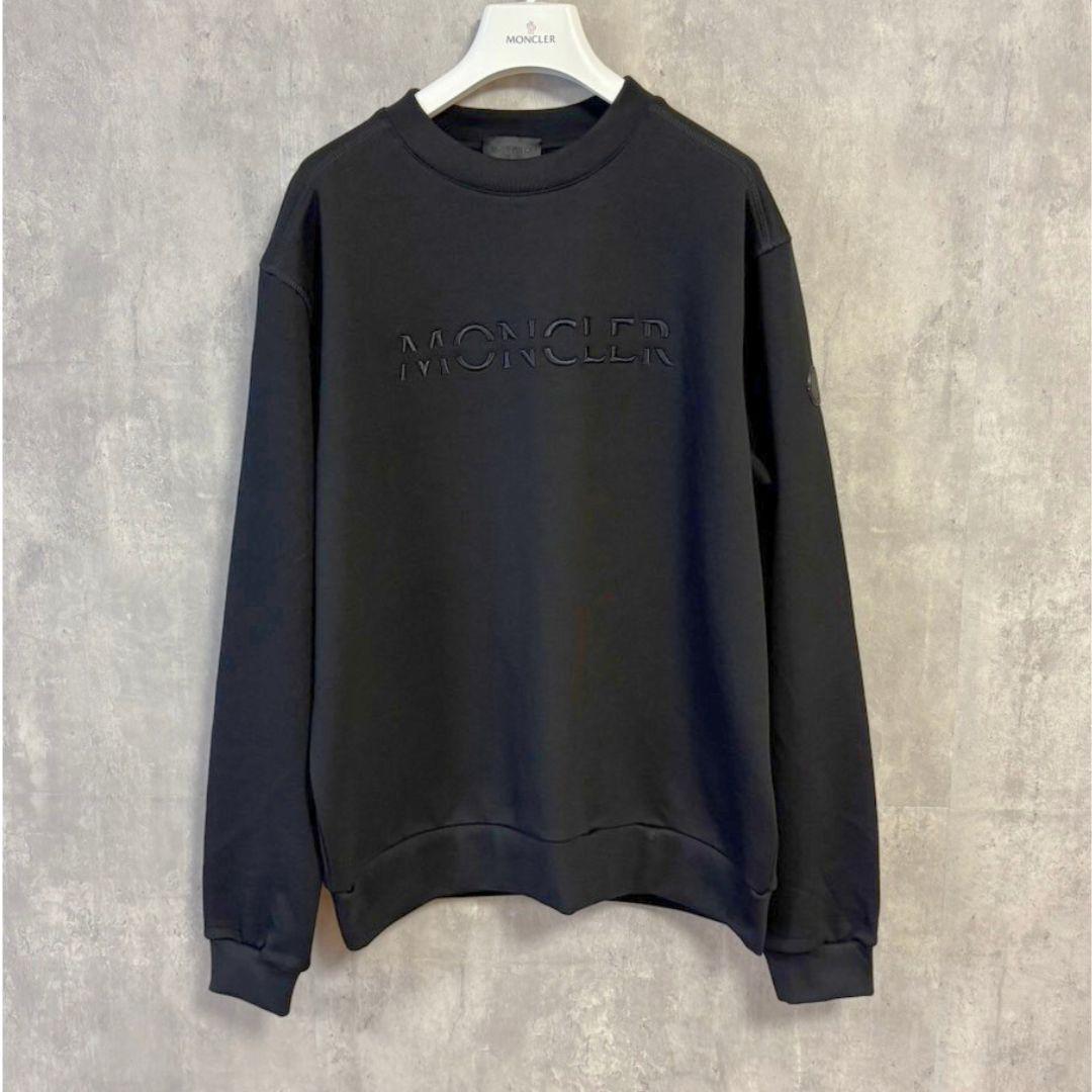 新品未使用☆MONCLER 3Dレタリング刺繡ロゴ スウェット XL Black