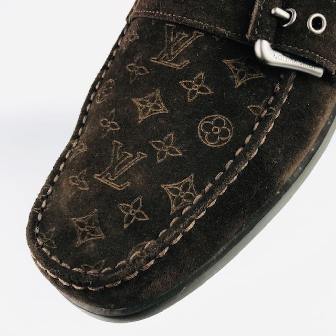 美品★ルイヴィトン・レザー モノグラム柄 ドライビングシューズ(91/2)