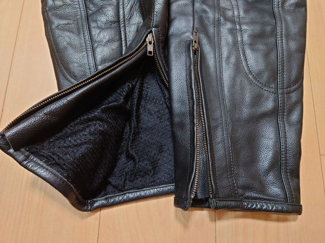 【メンテ済 34】Clooney P04 美品 本革レザーパンツ　プロテクター付