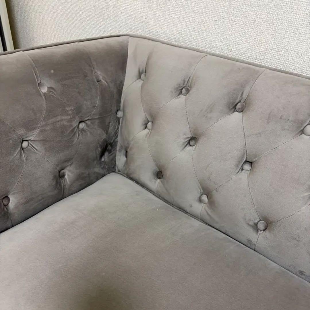 【2/20まで】LOWYA ソファ 2人掛けソファ カウチソファ ベルベット調