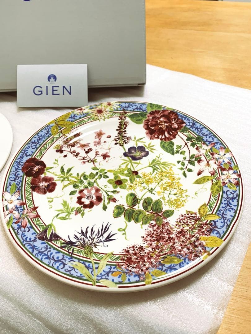 Gien 花柄皿 2枚セット 約22cm