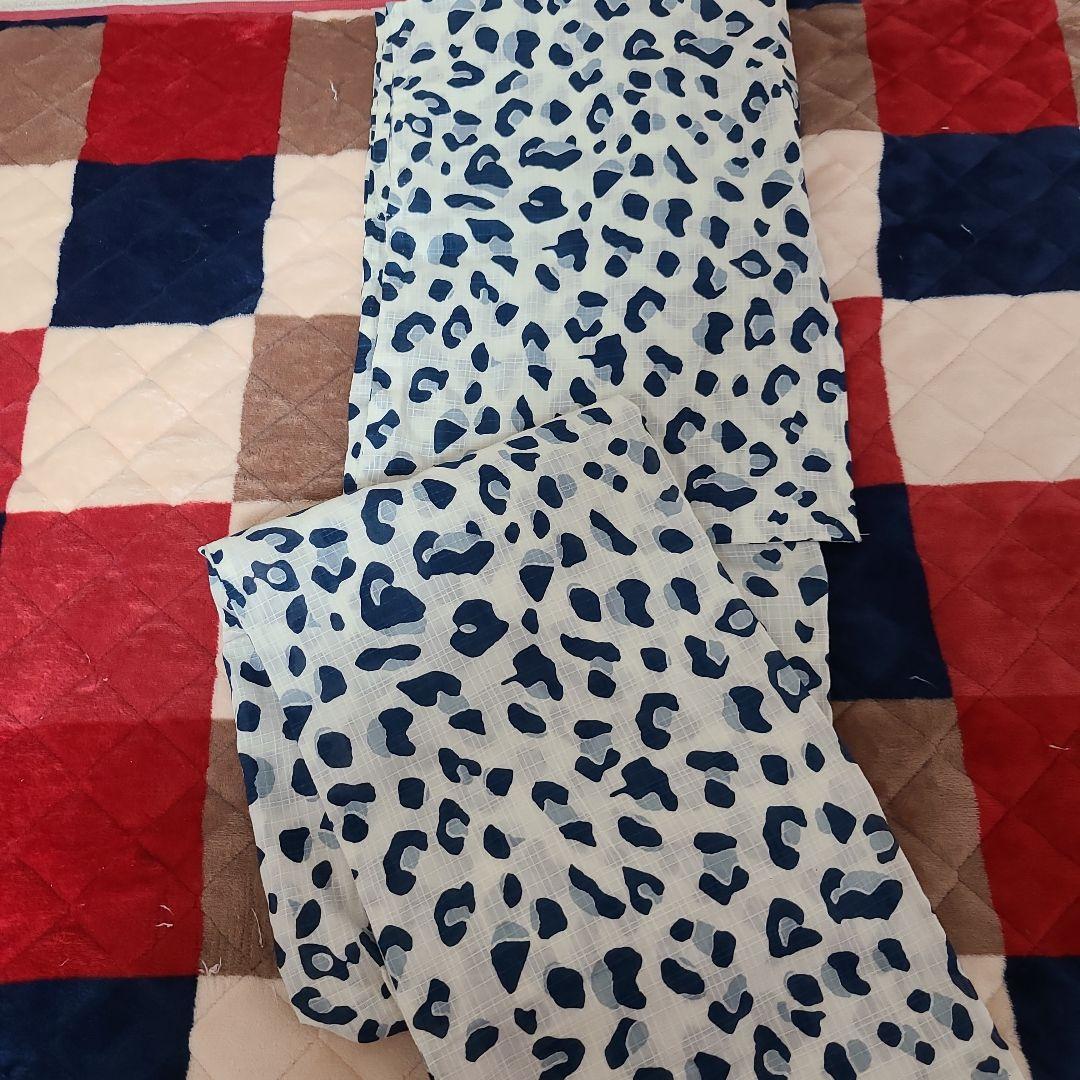 パメオポーズ　青レオパード浴衣　綿　万博やイベントや推し活にも！