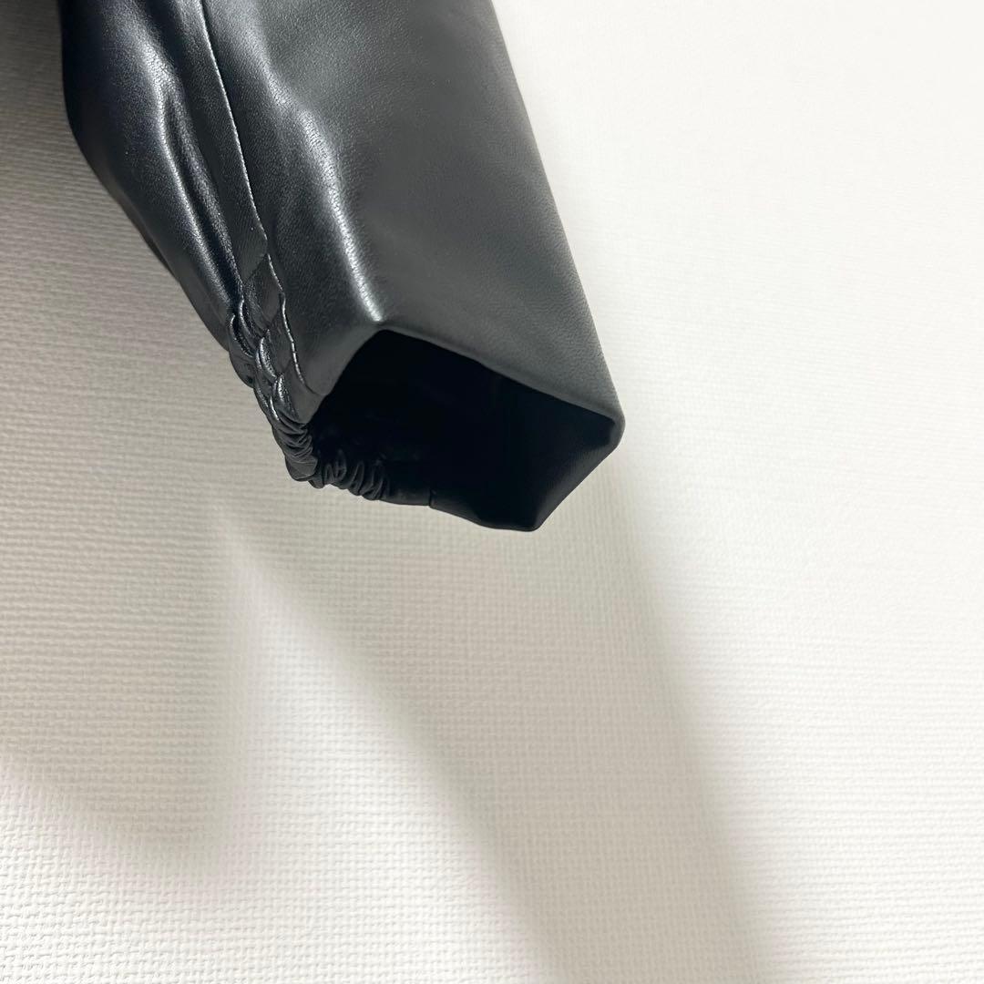 theoryluxe レザージャケット　ノーカラー　ブラック　38