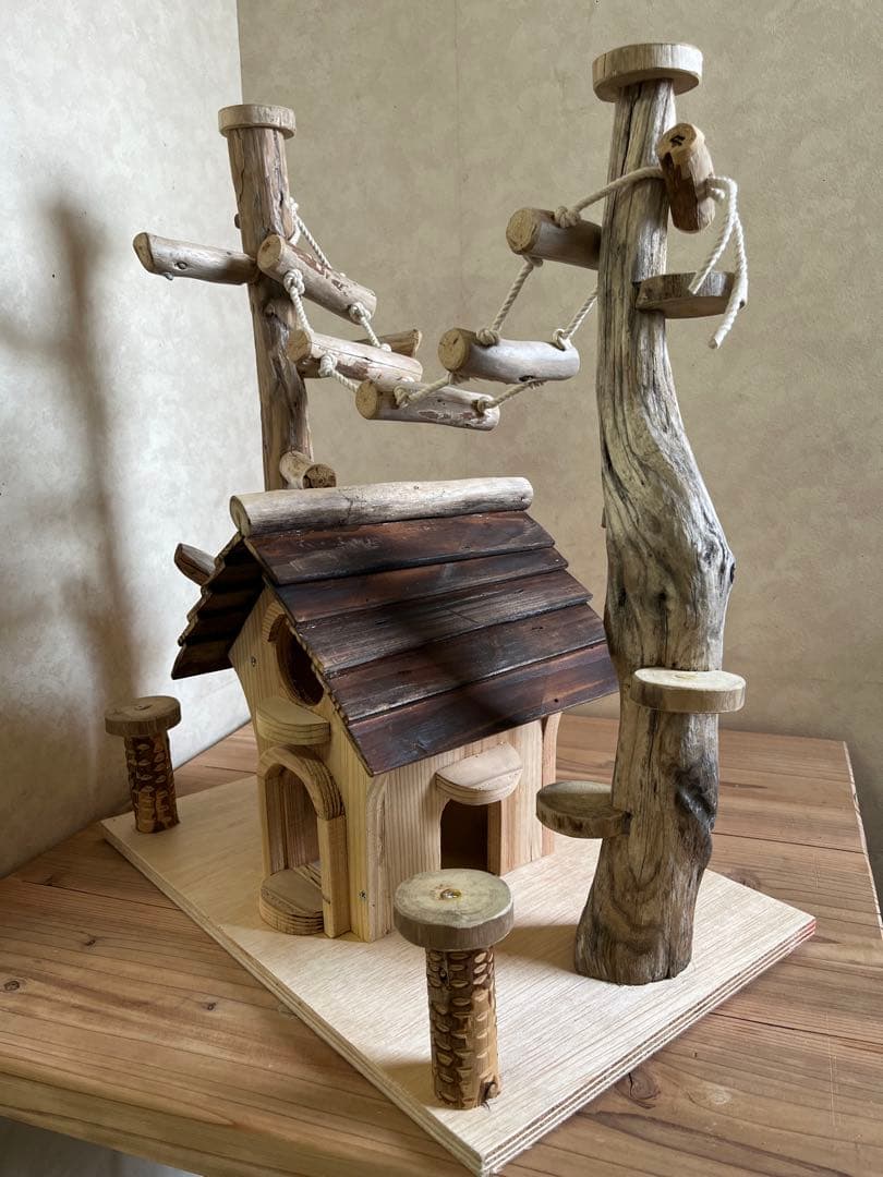 鳥インコ止まり木 流木バードアスレチック 中サイズバードジムバードトイパーチ