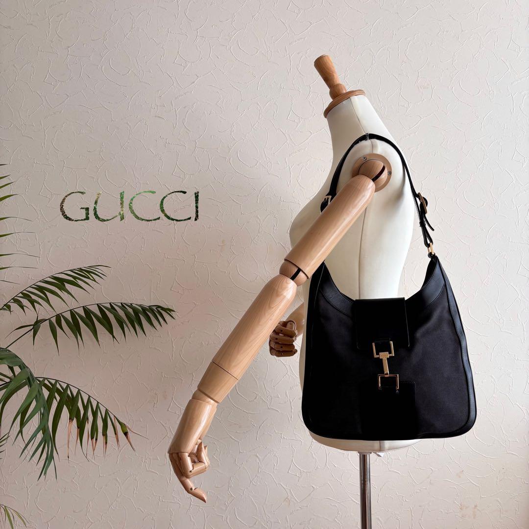 超美品 GUCCI グッチ ジャッキー レザーショルダーバッグ