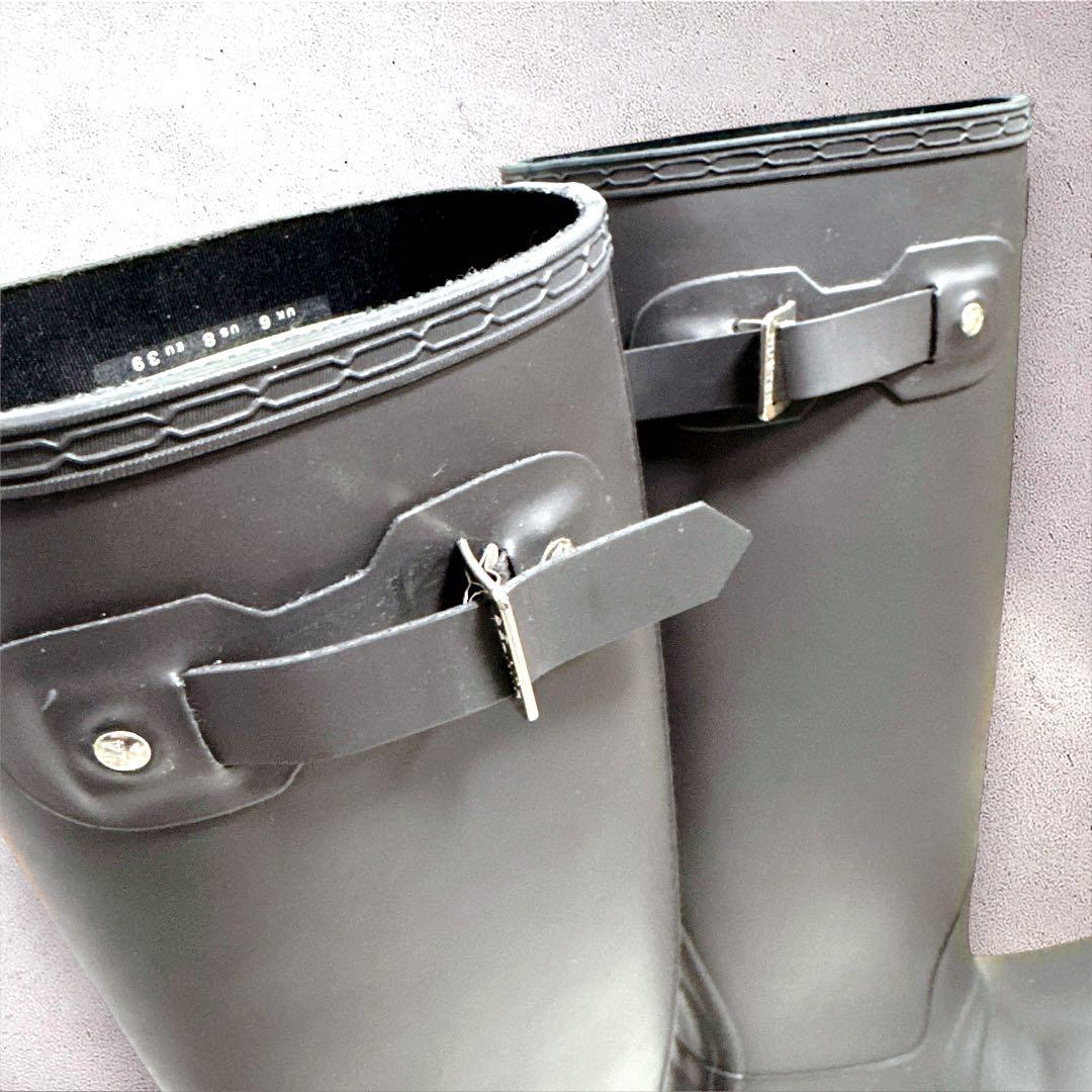 【美品】HUNTER ハンター 長靴 レインブーツUK6 ブラック