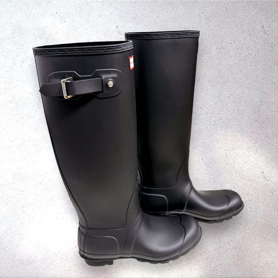 【美品】HUNTER ハンター 長靴 レインブーツUK6 ブラック