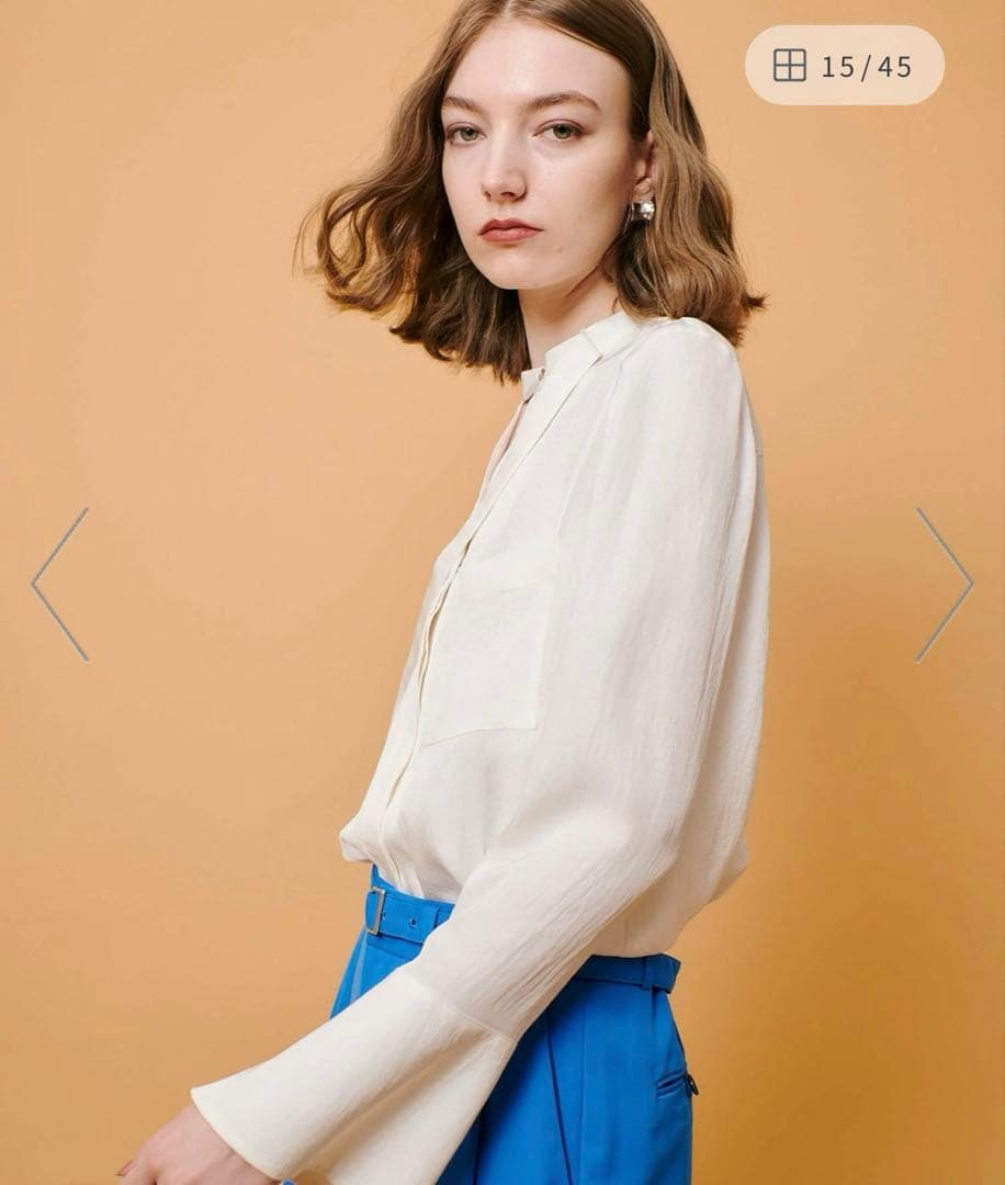 美品 allureville フリュイドオーバーラップブラウス