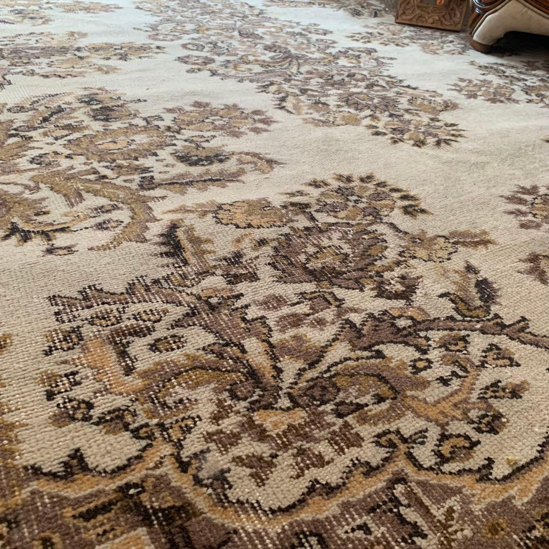 超大判　幅広　252× 147 トルコヴィンテージラグ　ボタニカル　雅紀さん