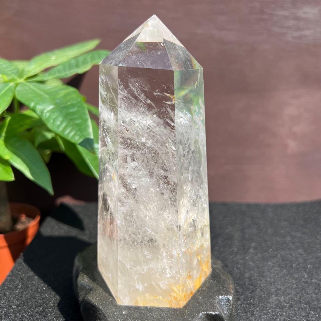 水晶 六角柱 虹入り ポイント 天然石 原石 パワーストーン