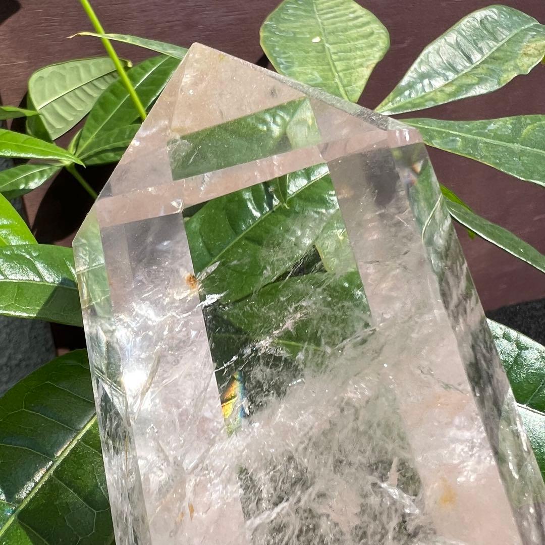 水晶 六角柱 虹入り ポイント 天然石 原石 パワーストーン