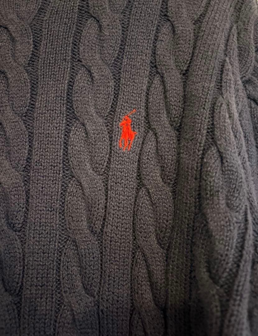 Polo Ralph Lauren ケーブル編みセーター Sサイズ ネイビー