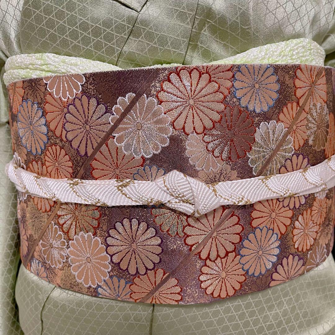 k233 正絹 亀甲地紋 訪問着 4点フルセット 身丈156裄丈65