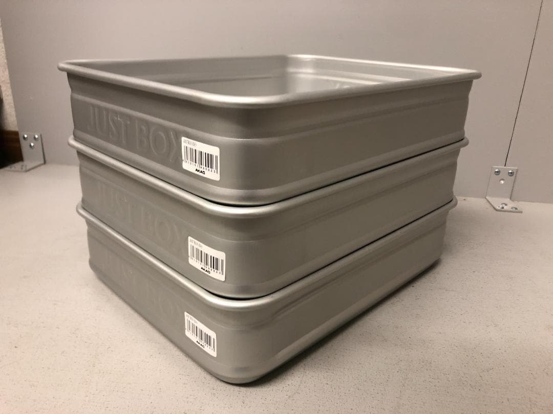 3個　アカオアルミ アルミ ジャスト ボックス 小80　番重　⑵