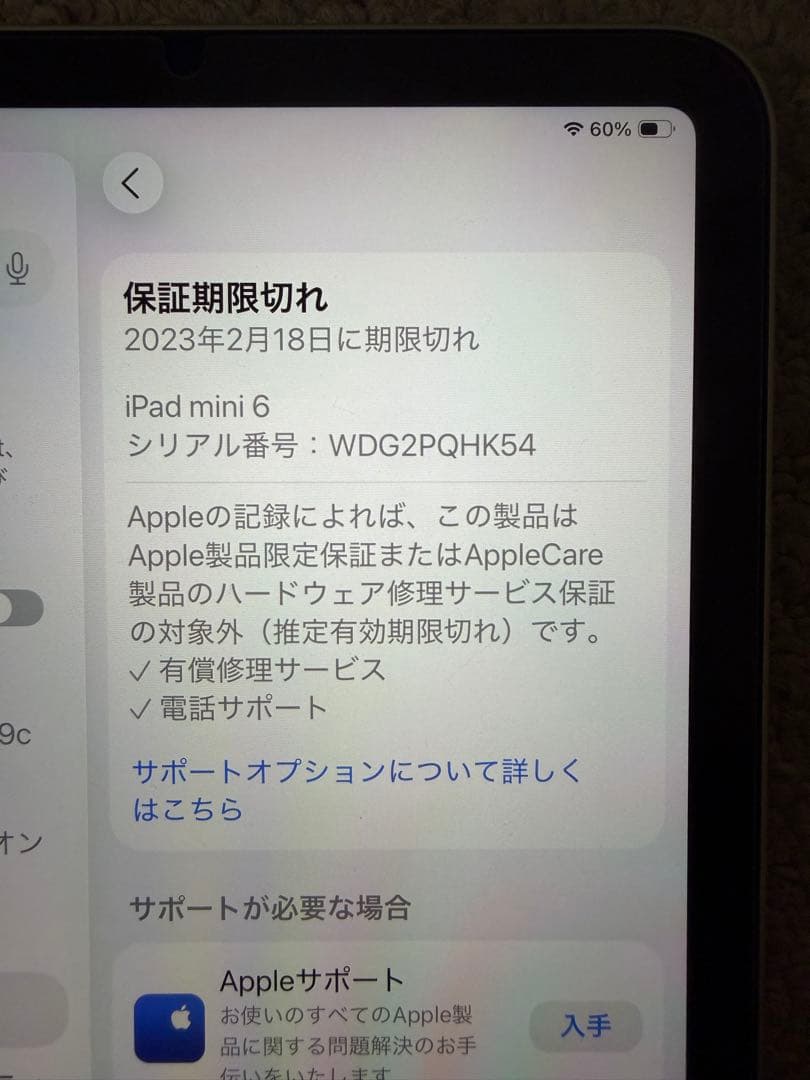 iPad mini 6 wi-fiモデル 64GB スターライト