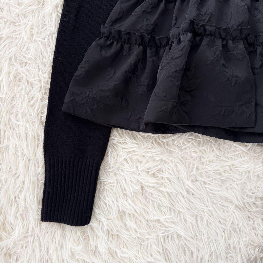 cygne シーニュ ドッキングカーディガン beth ブラック ペプラム