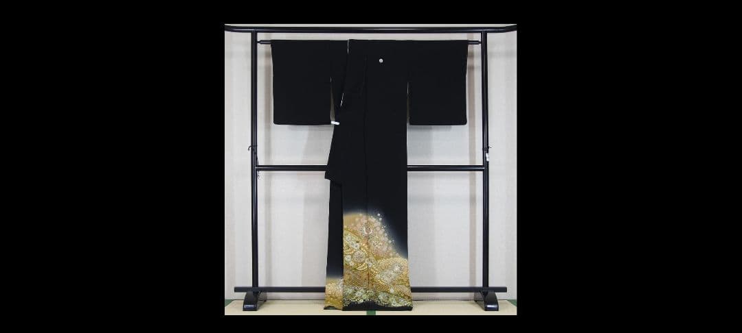 裄丈71cm　170cm　トールサイズ　正絹黒留袖　結婚式