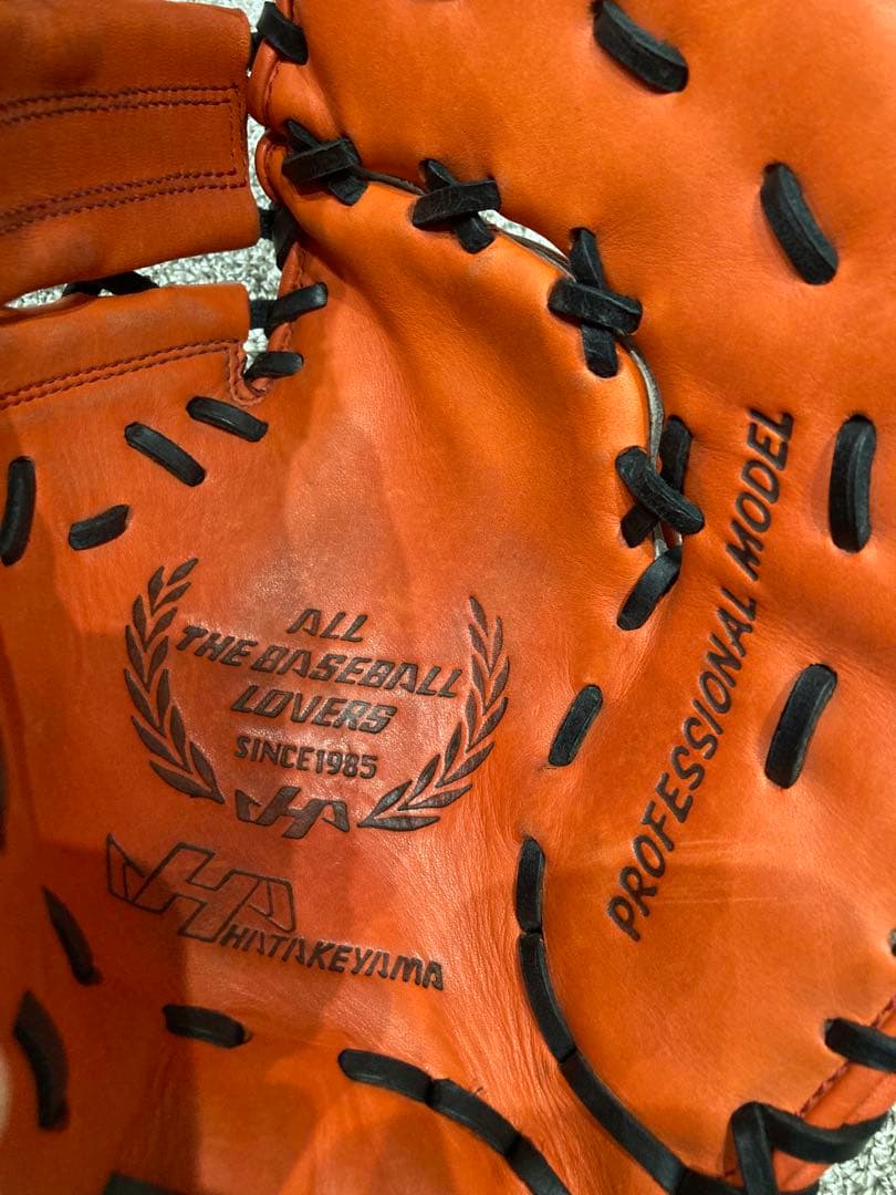 ハタケヤマ 軟式 ファーストミットTH-381V 一塁手用 Vオレンジ