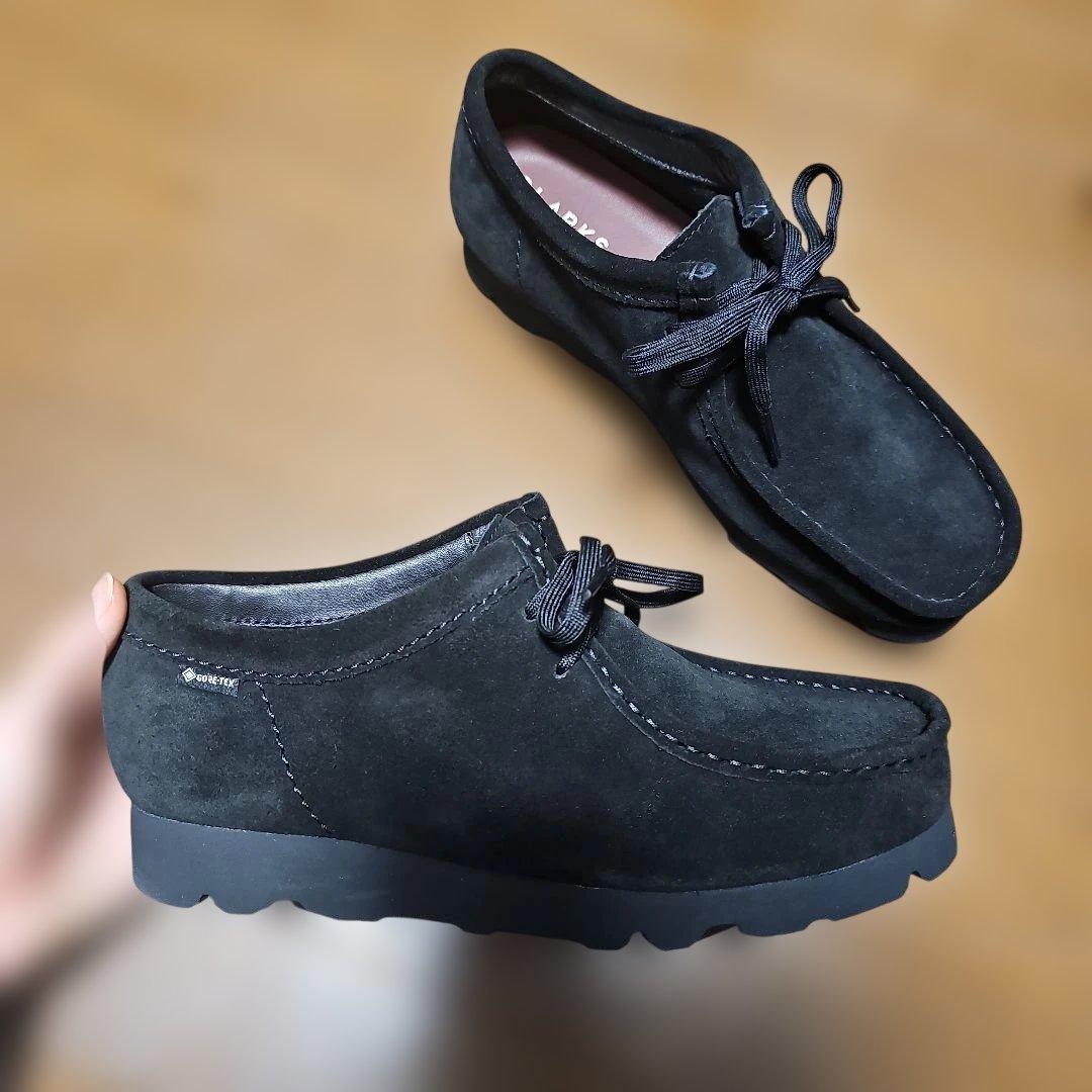 【極美品】CLARKS WallabeeGTX 25.5㎝ ブラックスエード
