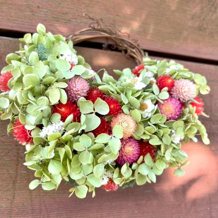 アナベル紫陽花　花畑リース