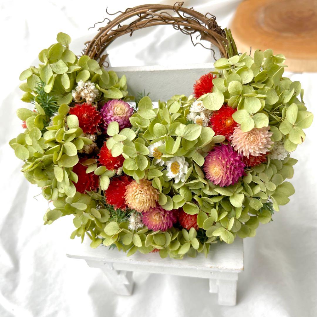 アナベル紫陽花　花畑リース