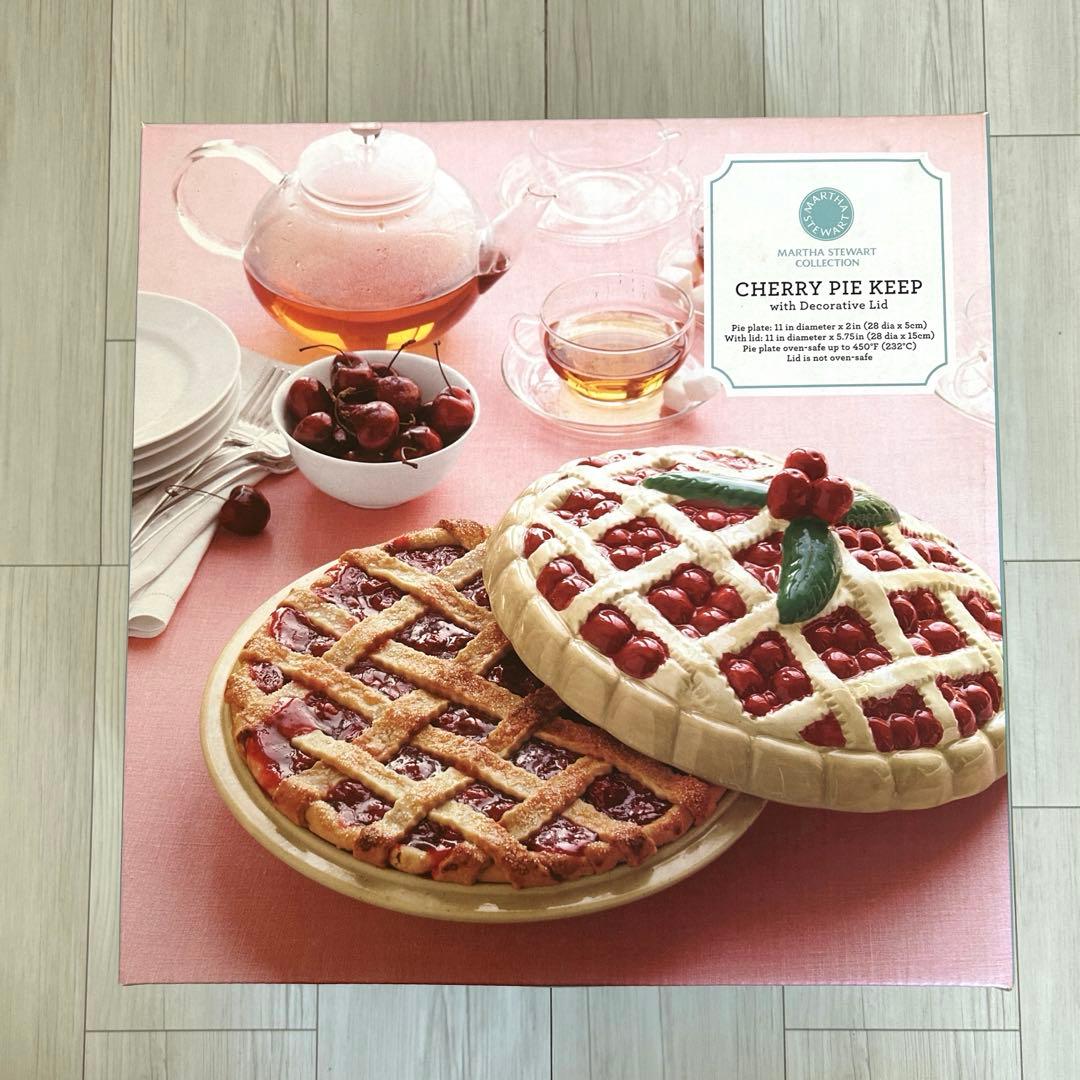 マーサ・スチュワート　チェリーパイキープ　装飾蓋付き皿　皿　器　食器　菓器