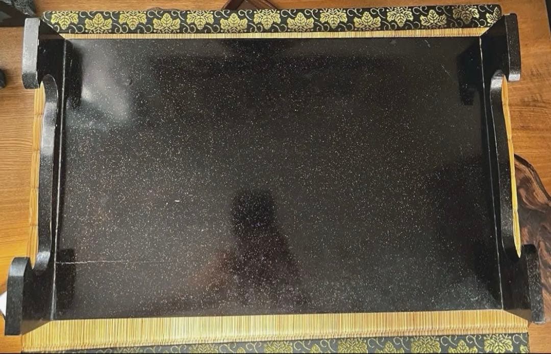 天然時代木 総梨地塗り 花台 香台 盆栽台 共箱付き