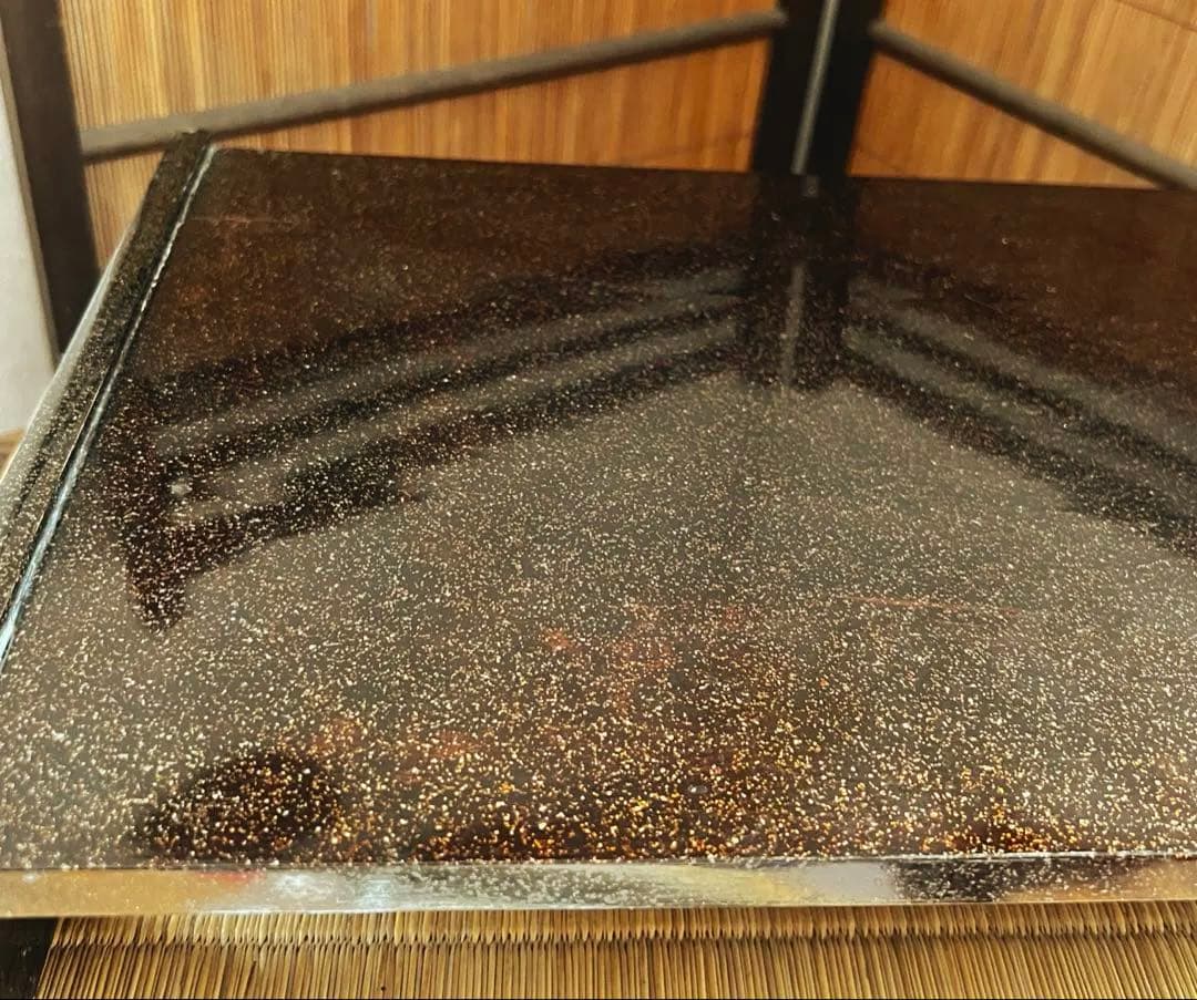 天然時代木 総梨地塗り 花台 香台 盆栽台 共箱付き