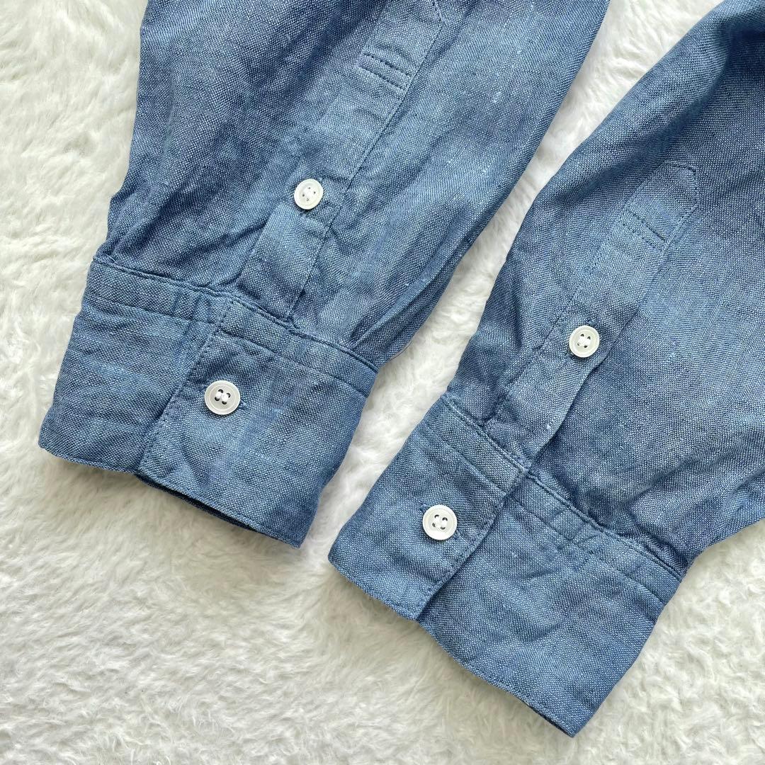 大きいサイズ 23区 LIBECO リネンバンドカラーブラウス ピンタック 44