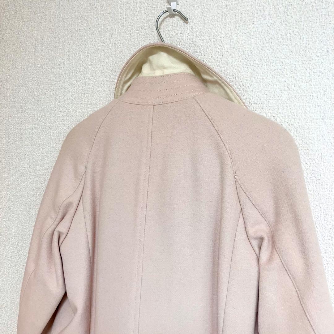 [美品] アクアスキュータム　現行品　ウールコート　ロング　パステルピンク　M