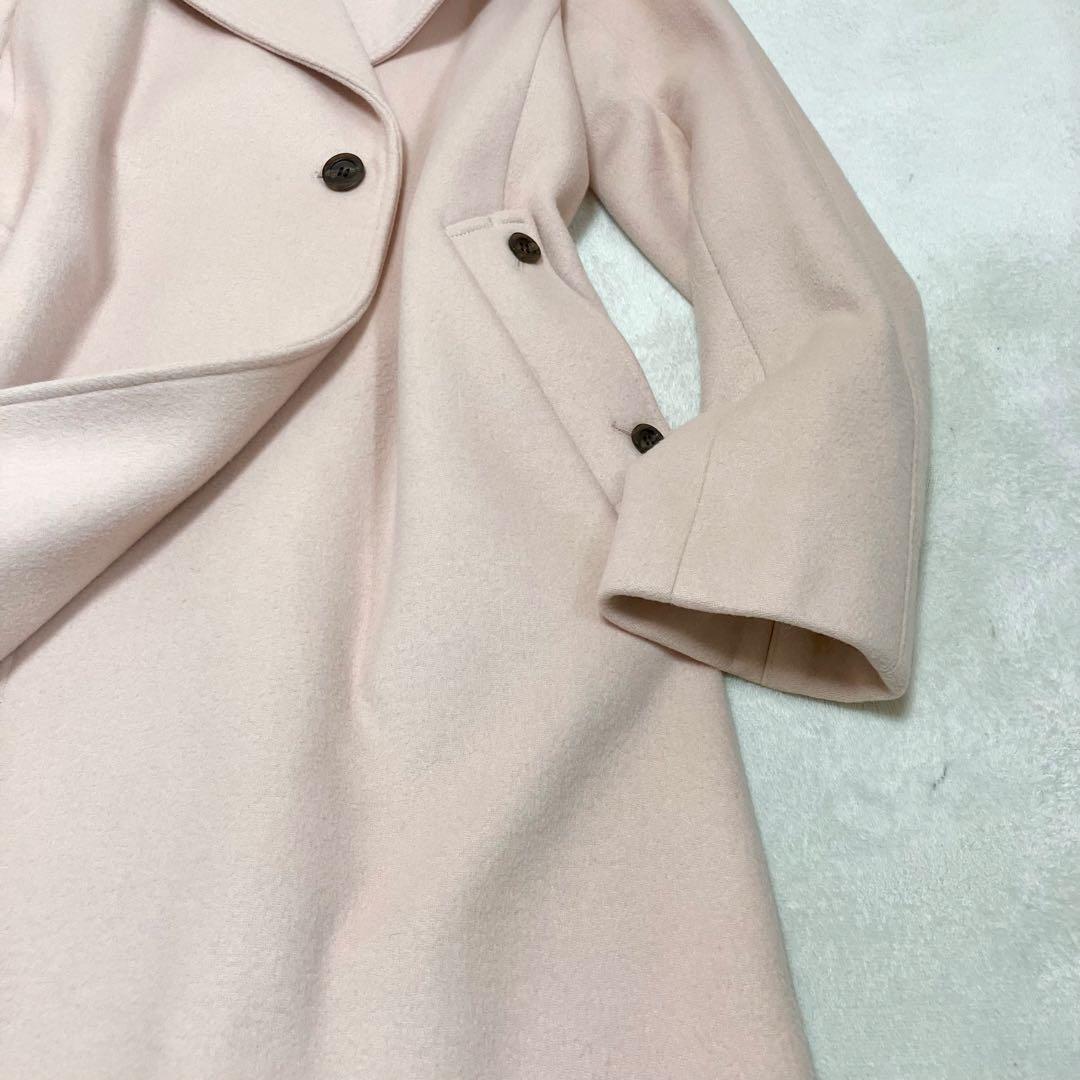 [美品] アクアスキュータム　現行品　ウールコート　ロング　パステルピンク　M