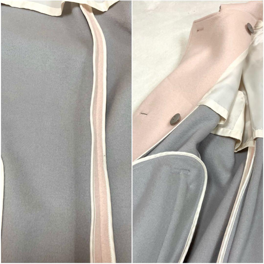 [美品] アクアスキュータム　現行品　ウールコート　ロング　パステルピンク　M