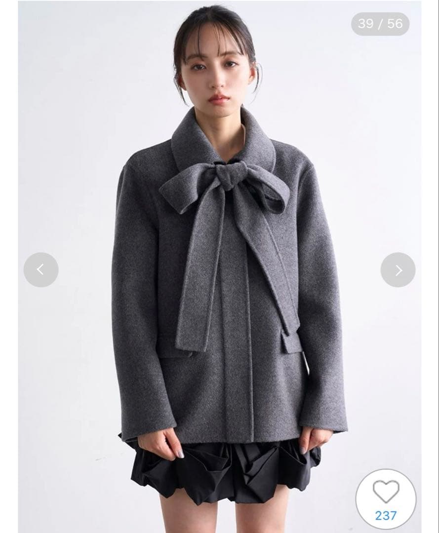 SNIDEL グレー リボン付きジャケット