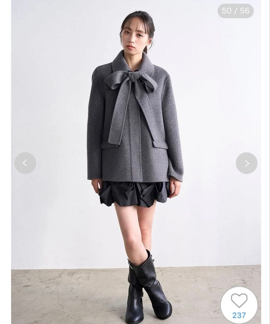 SNIDEL グレー リボン付きジャケット