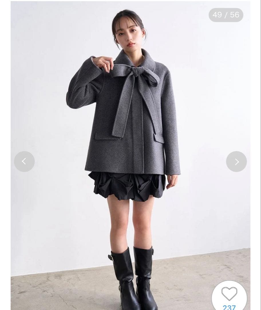 SNIDEL グレー リボン付きジャケット