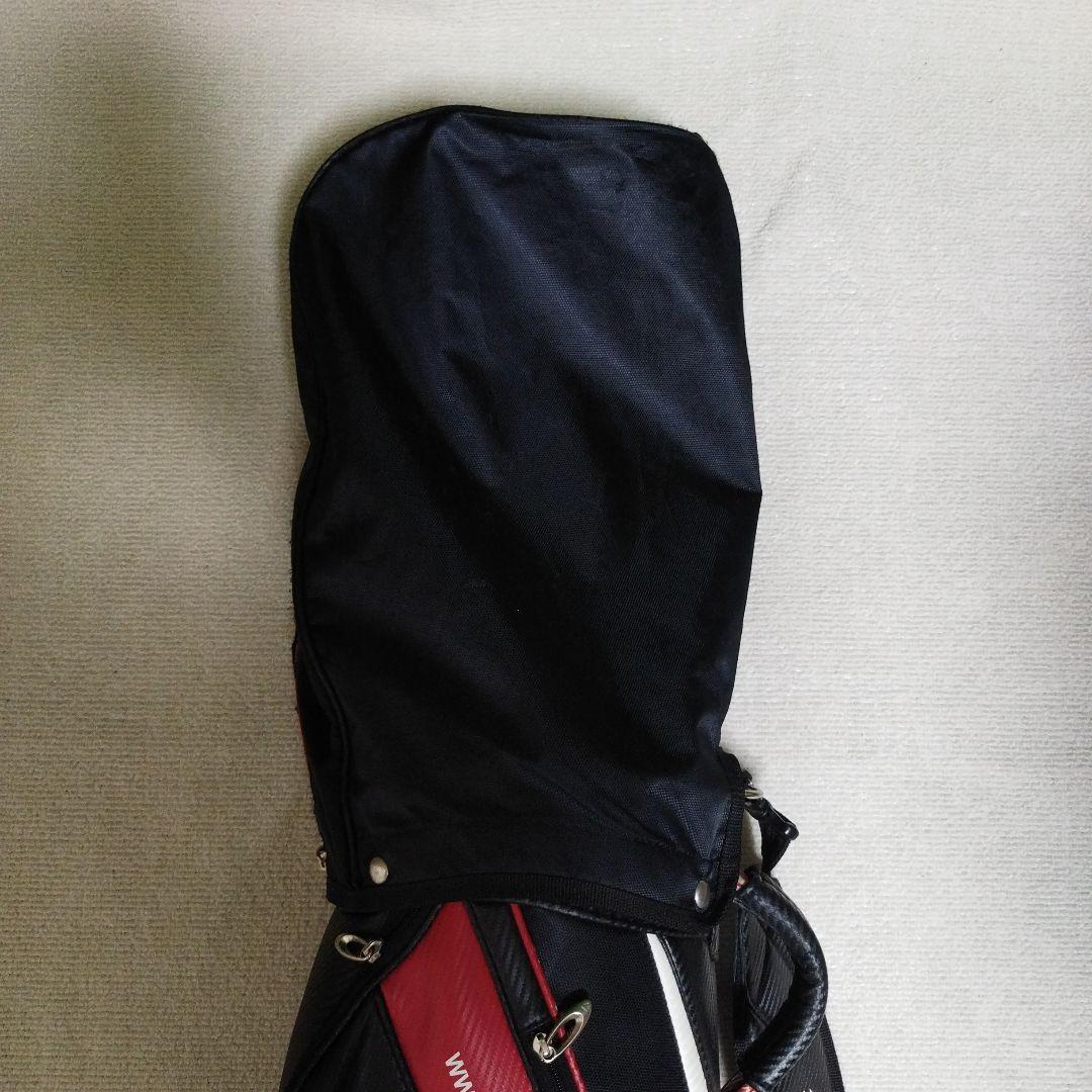 TaylorMade キャディバッグ 黒/赤 フードカバー付き