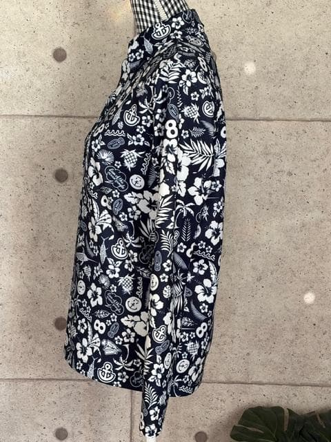 ☆ムータmuta MARINE　ゴルフメンズ総柄ランダムロゴ　長袖ポロシャツ