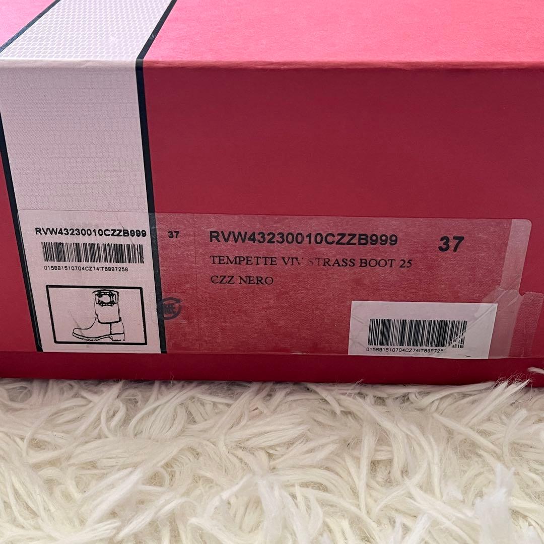ロジェヴィヴィエ　テンペット ヴィヴ ストラス ブーツ　ラバー　黒　37サイズ