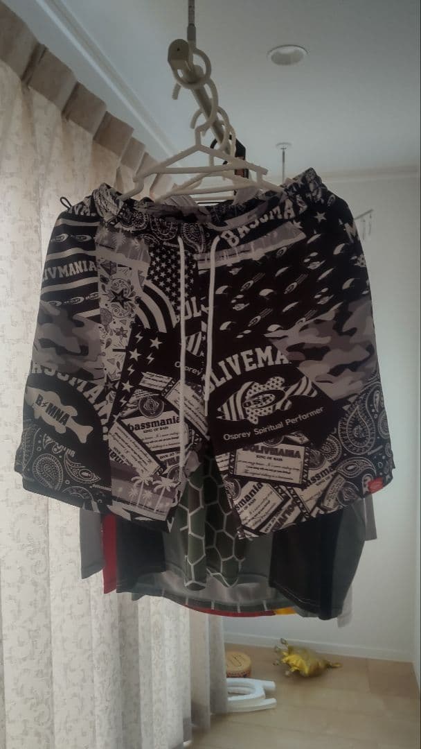 ospフーデッドロングスリーブシャツ、ハイブリッドショーツ