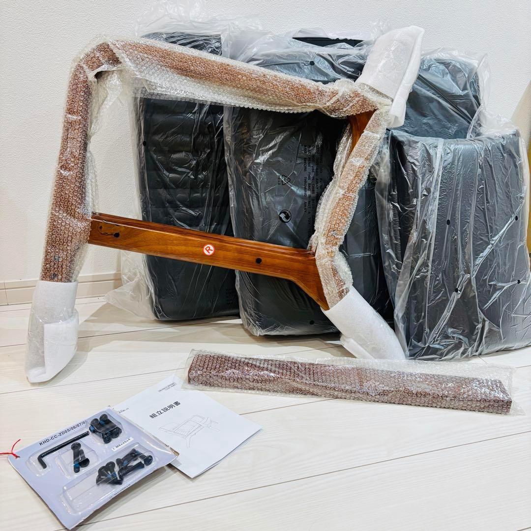 【高級感×快適性】パーソナルソファ ローソファー PUレザー 無垢材フレーム