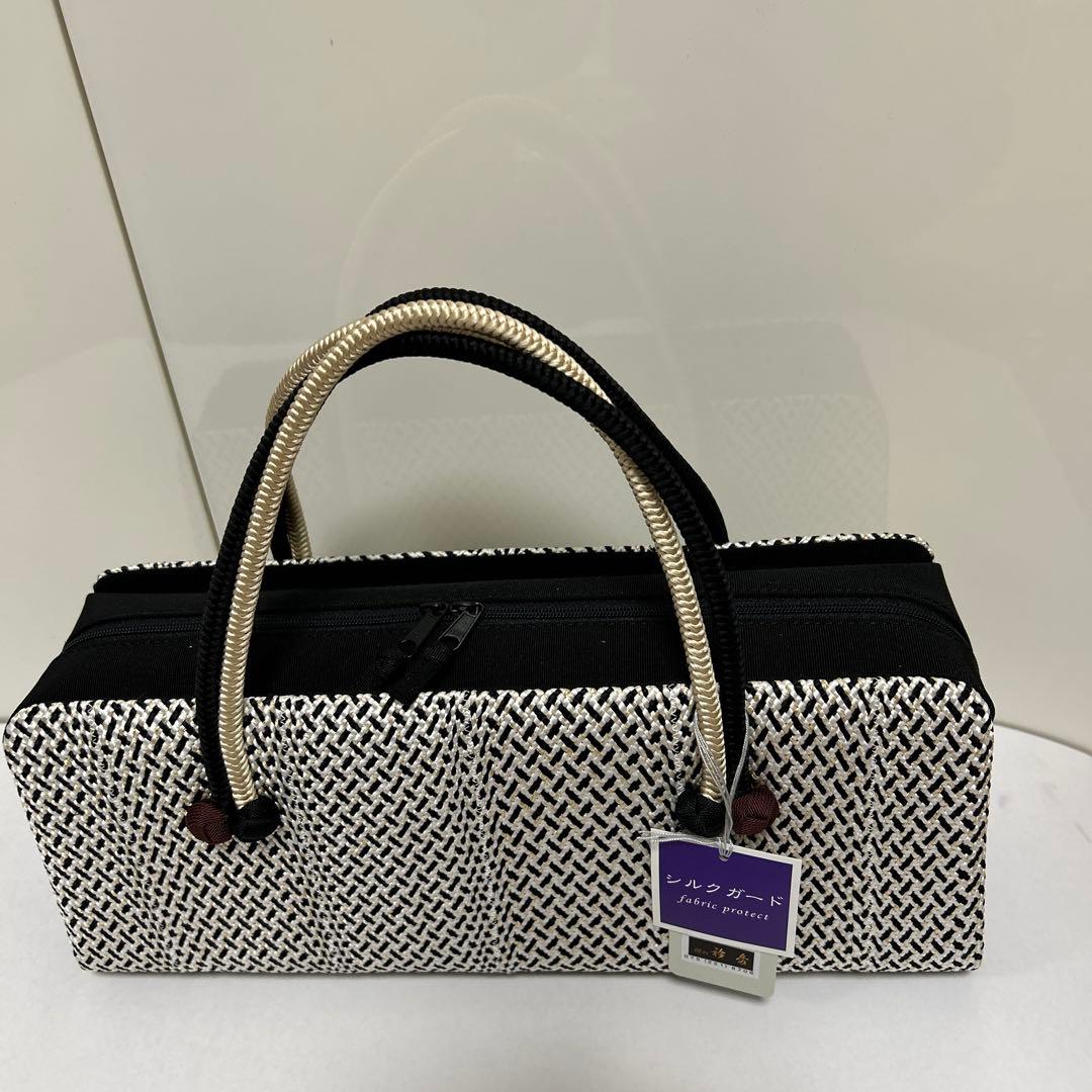 和装バック　利休バッグ　横長の型　小田巻付き　バッグ　組織り　衿秀　和想庵