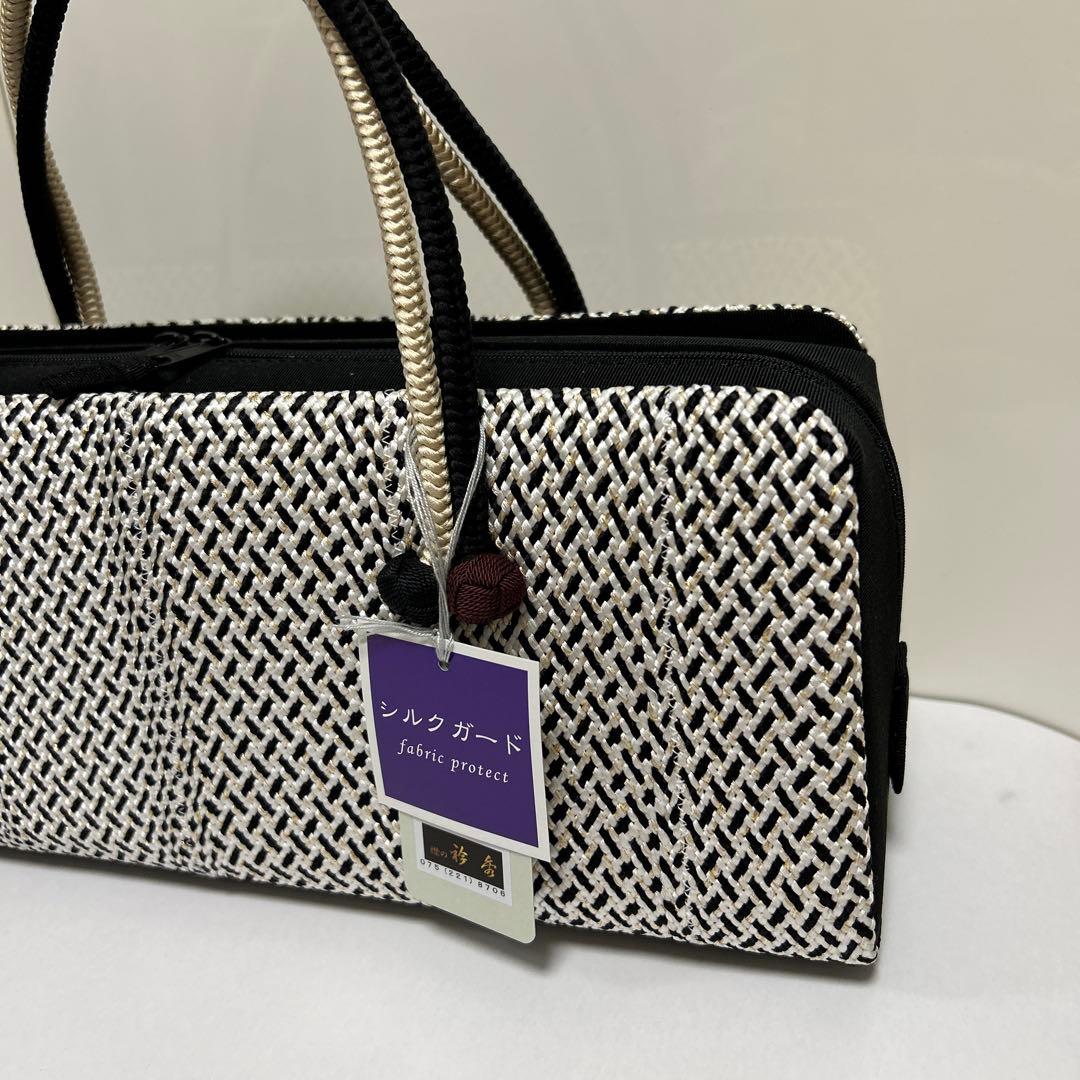 和装バック　利休バッグ　横長の型　小田巻付き　バッグ　組織り　衿秀　和想庵