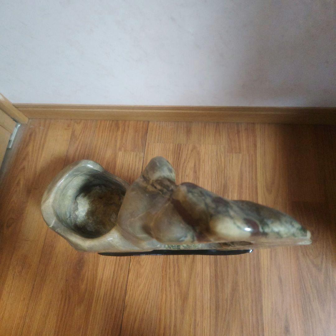 マーブル模様風　天然　鑑賞石置物　オブジェ　生け花　花瓶　インテリア小物　置物