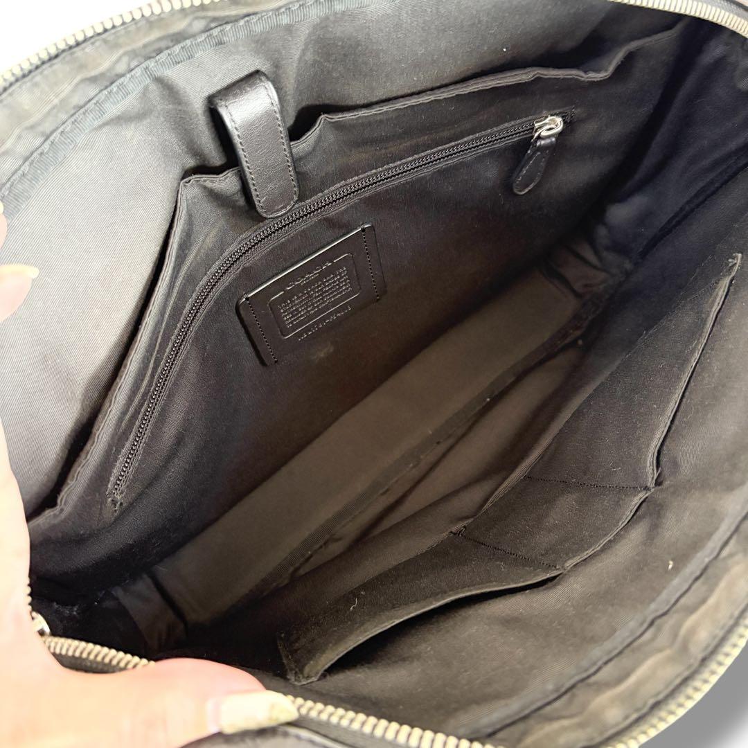 COACH メンズ コーチ シグネチャー レザー ブリーフケース 2way 茶黒