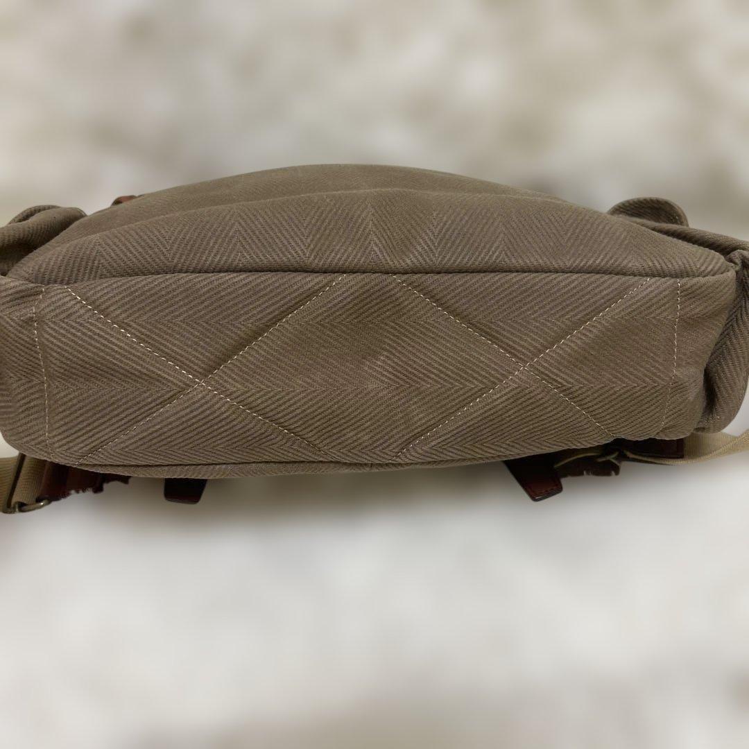 【美品】シルバーレイククラブ ヘリンボーン ショルダーバッグ ベージュ