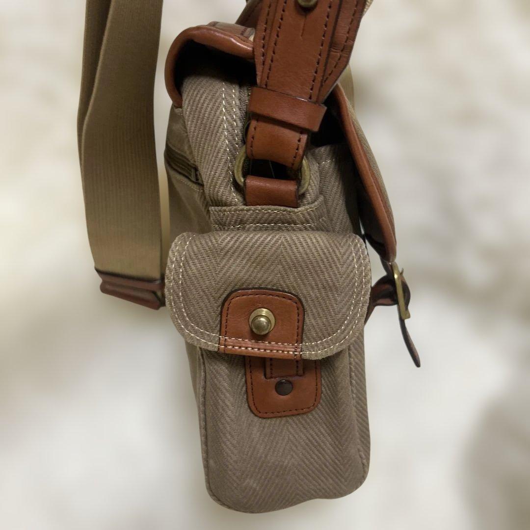 【美品】シルバーレイククラブ ヘリンボーン ショルダーバッグ ベージュ