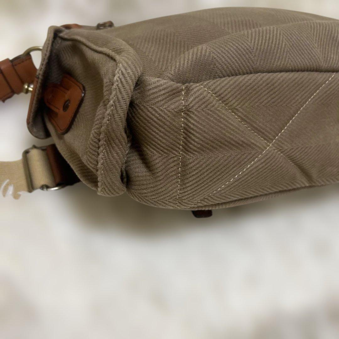 【美品】シルバーレイククラブ ヘリンボーン ショルダーバッグ ベージュ