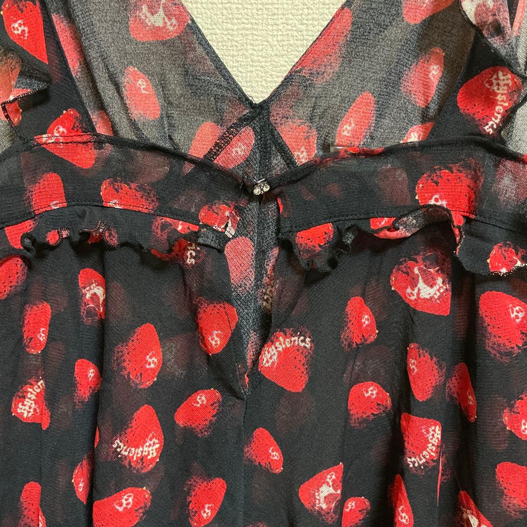 Hysteric Glamour Hysterics黒赤苺シースルーキャミソール