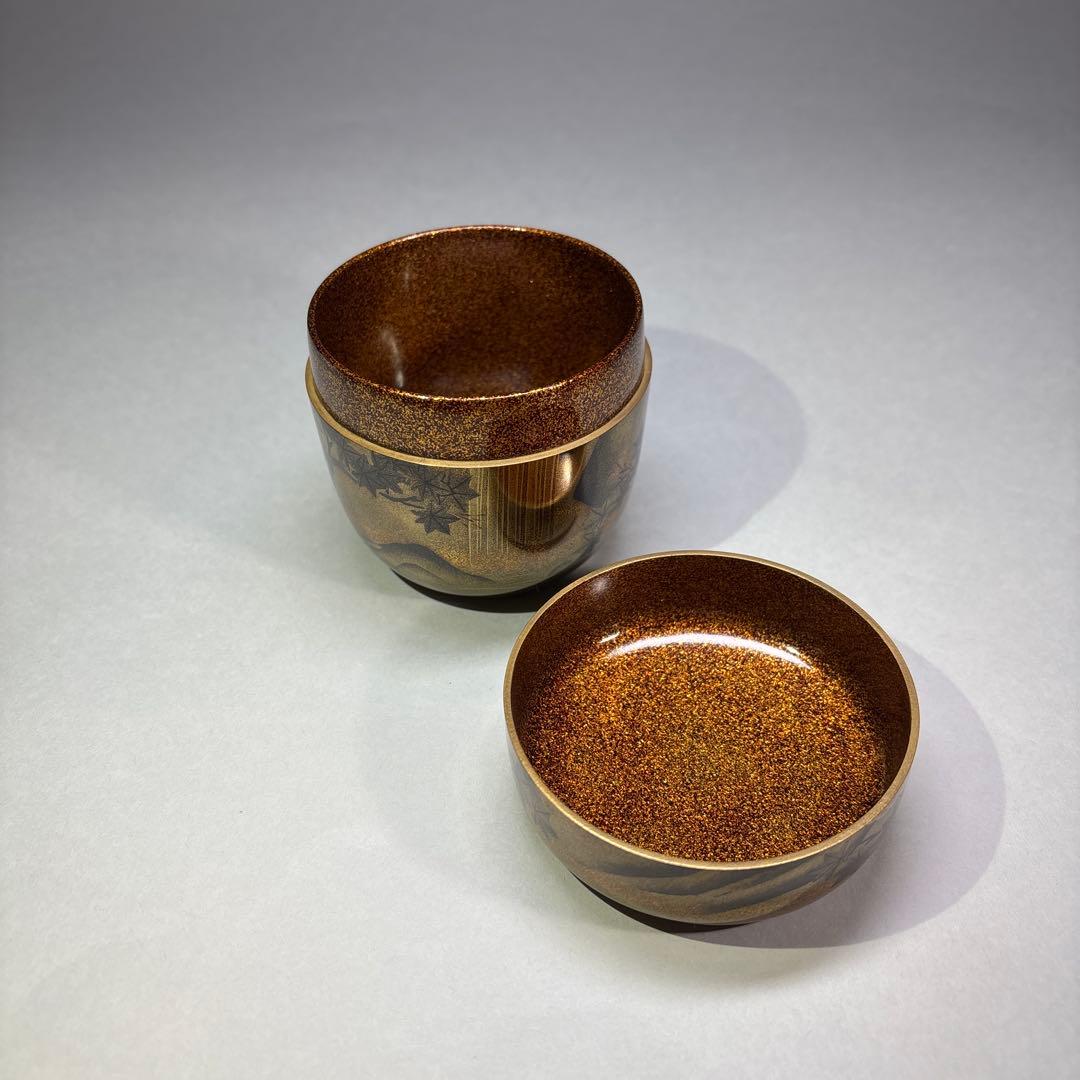 紫香(谷内一則) 研出山水蒔絵　中棗 内梨地(桐箱入)