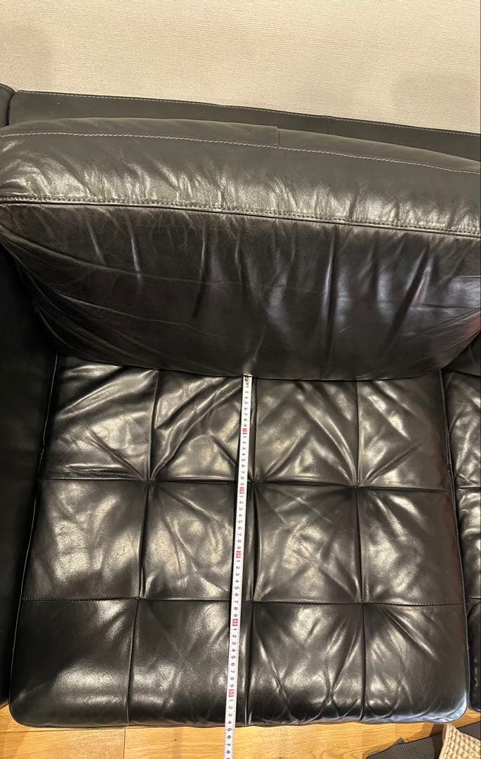 (Abcdefgeo) BoConcept 黒いレザーソファ (世田谷区)